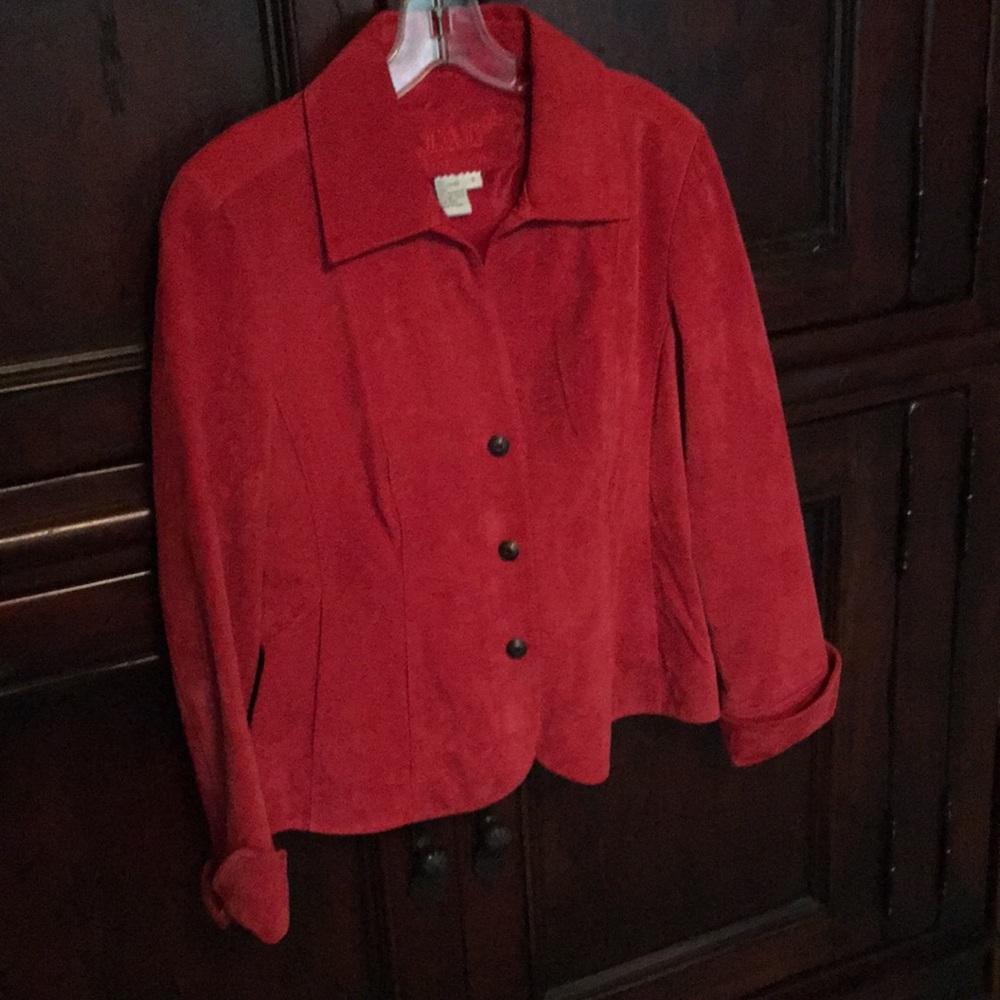 Suede leather blazer